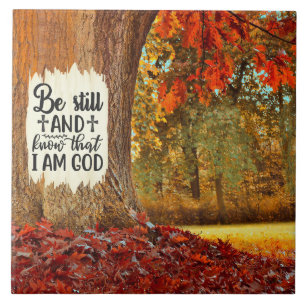 Psalm 46:10 Wees stil en weet dat ik God herfst be Tegeltje