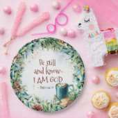 Psalm 46:10 Wees stil en weet dat ik God Kerstmis  Papieren Bordje (Feest)