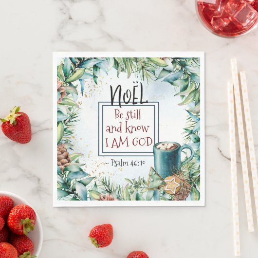 Psalm 46:10 Wees stil en weet dat ik God Kerstmis  Servet (Insitu)