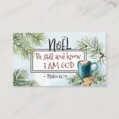 Psalm 46:10 Wees stil en weet dat ik God Kerstmis  Visitekaartje (Voorkant)