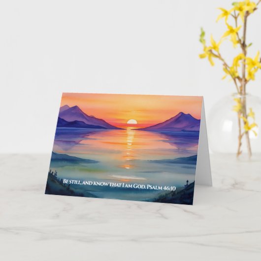 Psalm 46:10 Wees stil en weet dat Ik Mok ben Kaart (Gele Bloem)
