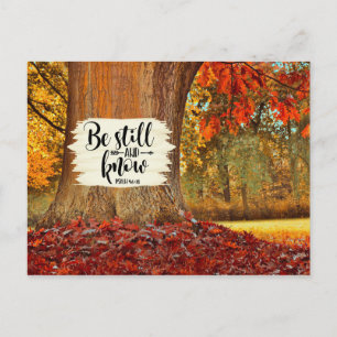 Psalm 46:10 Wees stil en weet, herfstboom Briefkaart