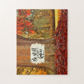 Psalm 46:10 Wees stil en weet, herfstboom Legpuzzel (Verticaal)