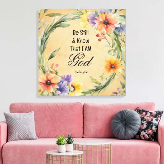 Psalm 46:10 Wees stil en weet het Canvas Afdruk (Insitu (Woonkamer))
