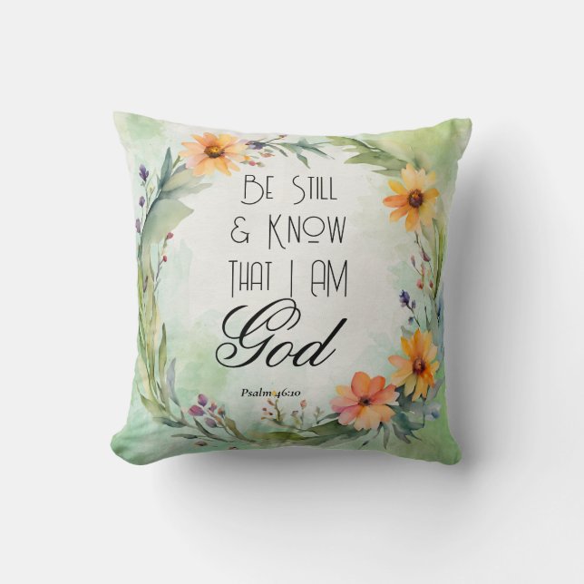 Psalm 46:10 Wees stil en weet Kussen (Voorkant)