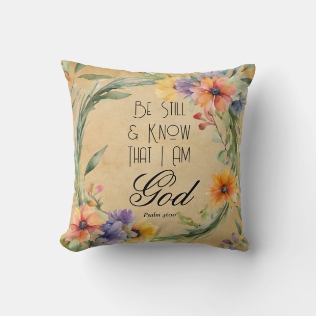 Psalm 46:10 Wees stil en weet Kussen (Voorkant)