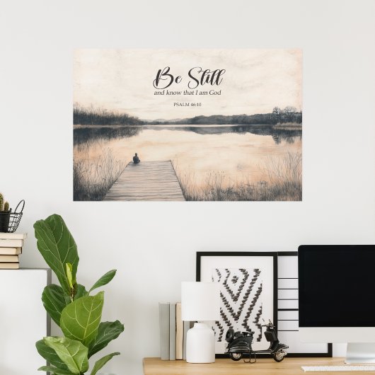 Psalm 46:10 - Wees stil en weet Poster (Thuiskantoor)