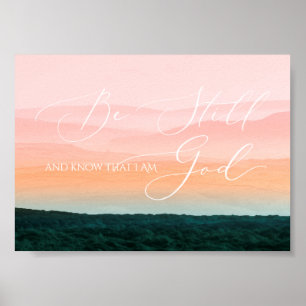 Psalm 46 10, Wees stil Misty Mountain Poster