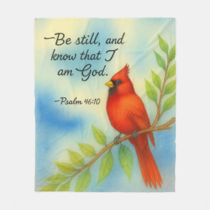 Psalm 46:10 Wees stil Rode Kardinaal Schriftuur Na Fleece Deken