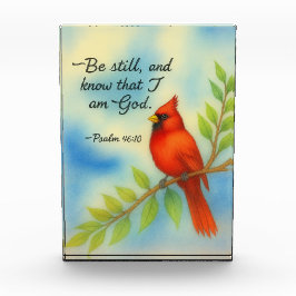 Psalm 46:10 Wees stil Rode Kardinaal Schriftuur Na Fotoblokken