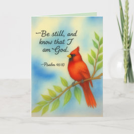 Psalm 46:10 Wees stil Rode Kardinaal Schriftuur Na Kaart