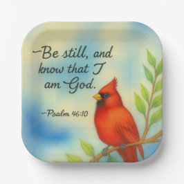Psalm 46:10 Wees stil Rode Kardinaal Schriftuur Na Papieren Bordje