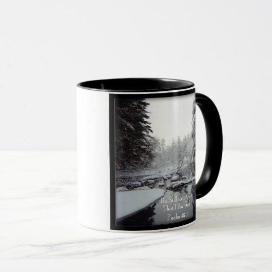 Psalm 46:10 - winterscène mok (Voorkant rechts)