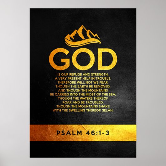 Psalm 46:1-3 Bijbelversie Poster (Voorkant)
