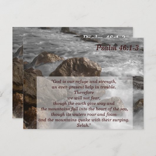 Psalm 46 1-3 God is onze toevlucht Bijbelvers ter  Briefkaart (Voorkant / Achterkant)
