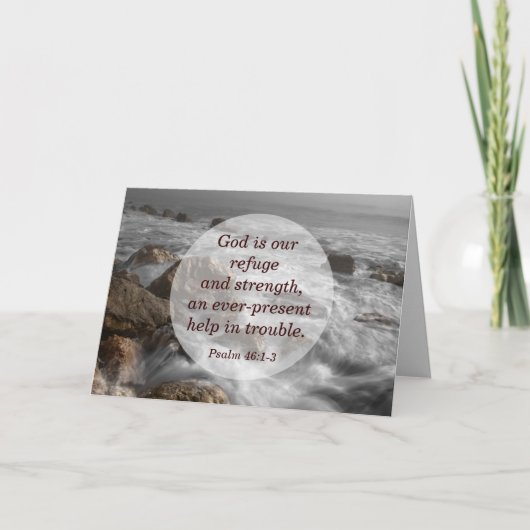 Psalm 46:1-3 God is onze toevlucht en kracht Kaart (Voorkant)