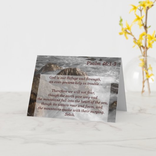 Psalm 46:1-3 God is onze toevlucht en kracht Kaart (Gele Bloem)
