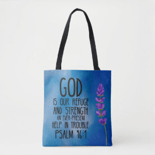 Psalm 46:1 Bijbelvers Canvas tas