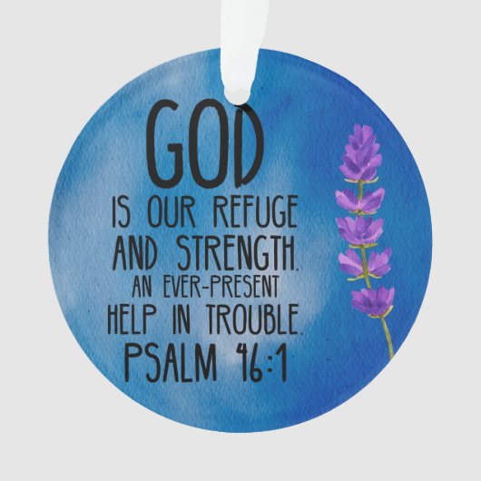 Psalm 46:1 Christelijke Bijbelvers Kunst Ornament (voorkant)