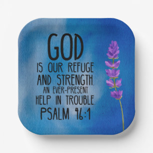 Psalm 46:1 Christelijke Bijbelvers Kunst Papieren Bordje