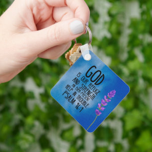 Psalm 46:1 Christelijke Bijbelvers Kunst Sleutelhanger
