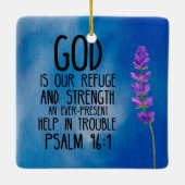 Psalm 46:1 Christelijke Bijbelverzen Art Keramisch Ornament (Achterkant)