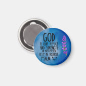 Psalm 46:1 Christelijke Bijbelverzen Art Magneet (Voorkant / Achterkant)