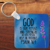 Psalm 46:1 Christelijke Bijbelverzen Art Sleutelhanger (Voorkant)