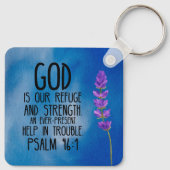 Psalm 46:1 Christelijke Bijbelverzen Art Sleutelhanger (Achterkant)