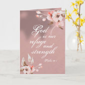 Psalm 46:1 God is onze Bijbel Vluchtel en Sterkte Kaart (Gele Bloem)