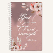 Psalm 46:1 God is onze Bijbel Vluchtel en Sterkte Notitieboek (Voorkant)