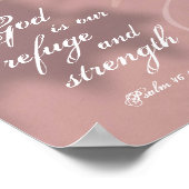 Psalm 46:1 God is onze Bijbel Vluchtel en Sterkte Poster (Hoek)