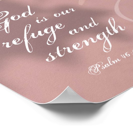 Psalm 46:1 God is onze Bijbel Vluchtel en Sterkte Poster (Hoek)