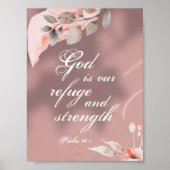 Psalm 46:1 God is onze Bijbel Vluchtel en Sterkte Poster (Voorkant)