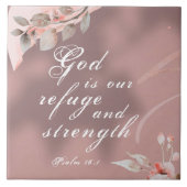 Psalm 46:1 God is onze Bijbel Vluchtel en Sterkte Tegeltje (Voorkant)