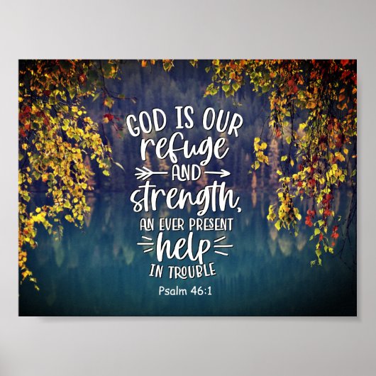Psalm 46:1 God is onze schuilplaats en kracht Poster (Voorkant)