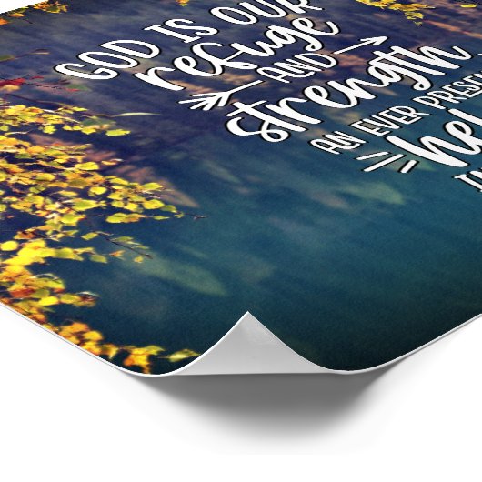 Psalm 46:1 God is onze schuilplaats en kracht Poster (Hoek)