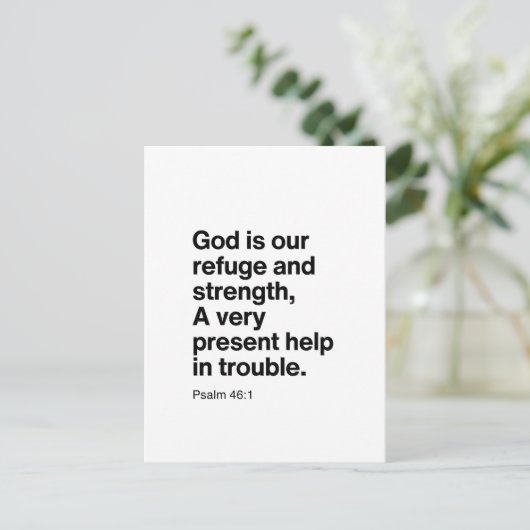 Psalm 46:1 God is onze toevlucht en kracht Briefkaart (Staand voorkant)