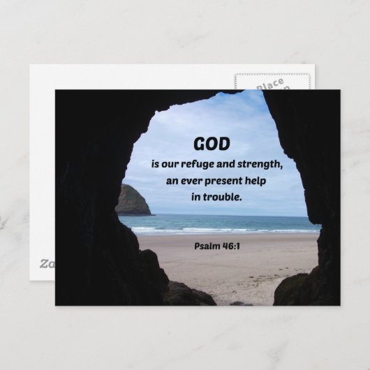 Psalm 46:1 God is onze toevlucht en kracht... Briefkaart (Voorkant / Achterkant)