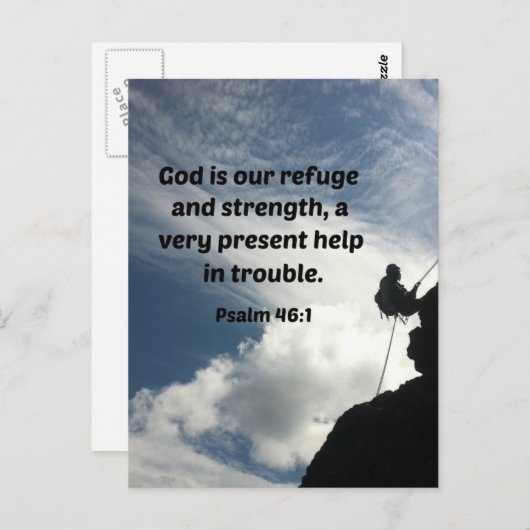 Psalm 46:1 God is onze toevlucht en kracht... Briefkaart (Voorkant / Achterkant)