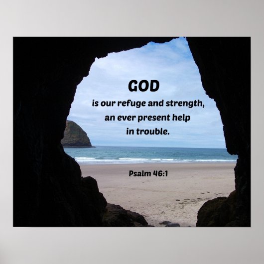 Psalm 46:1 God is onze toevlucht en kracht... Poster (Voorkant)