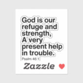 Psalm 46:1 God Is Our Refuge and Strength Sticker (Vel)