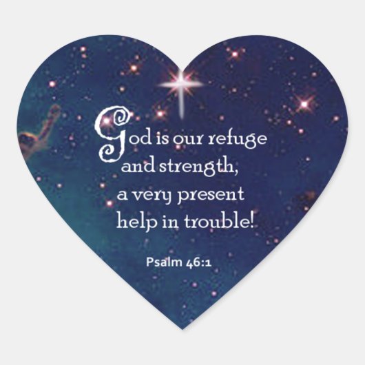 Psalm 46:1 hart sticker (Voorkant)