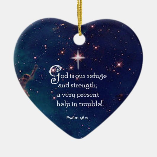 Psalm 46:1 keramisch ornament (Voorkant)