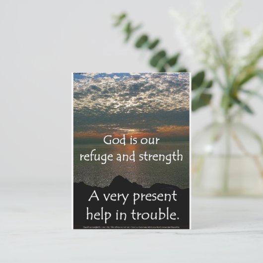 Psalm 46:1 - Mooie zonsopgang boven het Michiganme Briefkaart (Staand voorkant)