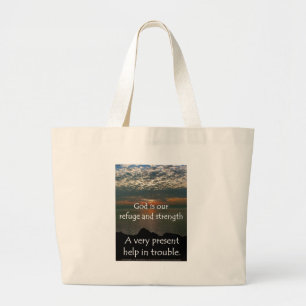 Psalm 46:1 - Mooie zonsopgang boven het Michiganme Grote Tote Bag