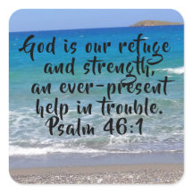 Psalm 46:1 Strand Aangepaste Bijbel Verse