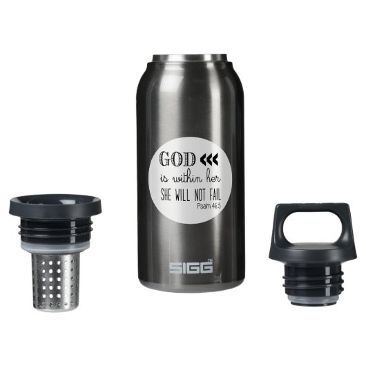 Psalm 46:5 aluminium geïsoleerde waterfles (Voorkant)