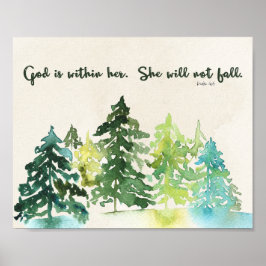 Psalm 46:5 Bijbeltekst muurkunst Poster