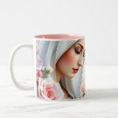 Psalm 46:5 Christelijk Bijbelvers Maagd Maria Tweekleurige Koffiemok (Links)